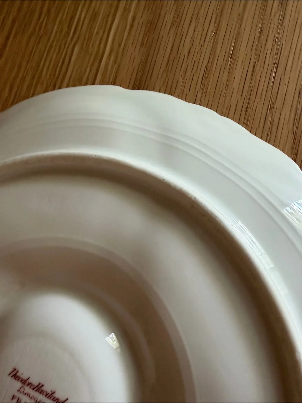 Antique Porcelain Theodore Haviland Ranson White with Gold Trim Oyster Plate